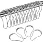 LIHAO Lot de 12 Anneaux de Rideau de Douche en Acier Inoxydable avec système de Glissement pour Rideau de Douche, 12 Crochets Si