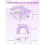 LIONVISON Repose Main Ongles Type U PU Cuir Violet Antidérapant | Coussin Repose Main En PU Cuir Avec Rembourrage Confortable - 