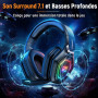 Ozeino Casque Gaming sans Fil pour PC PS5 PS4, 2.4GHz Audio sans Perte, USB & Type-C Casque de Jeu Ultra Stable avec Microphone 