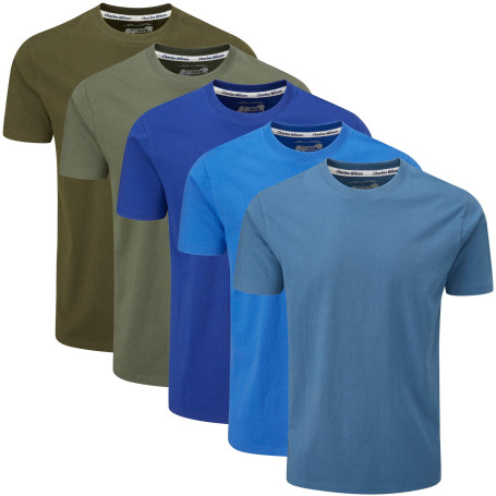 Charles Wilson Pack de 5 T-Shirts Unis à Col Rond