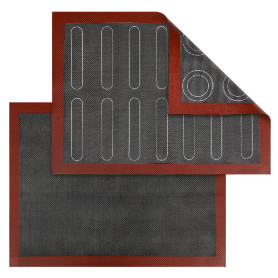 Lot de 2 tapis de four micro-perforés en silicone, à double face, antiadhésifs, résistants à la chaleur et réutilisables pour ma