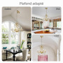 WUZUPS Lustre Bougie En Cristal Pendentif Plafonnier Plafonnier Luminaire Moderne pour Chambre Couloir Bar Cuisine Salle De Bain