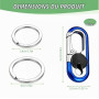 4 PCS Mousqueton Porte Clé Voiture avec Alliage de Zinc, Double Anneau, Porte Clef Solide et Léger pour Homme et Femme, Noir Ble