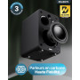 Majority Enceinte Active Amplifiée, 70W Enceinte PC Bluetooth 5.3 (Noir) | D70X Double Cônes de Haut-Parleurs en Fibre de Carbon