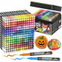 Lyuvie 240 Couleurs Feutre Acrylique, Acrylic Paint Brush Marker à Peinture à Base D'eau, Marqueur Peinture Acrylique pour Pierr