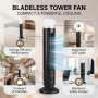 Ventilateur colonne, mini-ventilateur de bureau sans pales | Ventilateur de bureau portable alimenté par USB avec éclairage tami