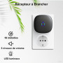 SECRUI Sonnette sans Fil Exterieur Etanche, Doorbell avec 1 Récepteur + 1 Émetteur À Pile, 58 Mélodies Carillon, 5 Niveaux Volum