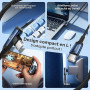 toocki Cable USB-C 240W 3M, Charge Rapide, Câble Type-C Coudé, Nylon, Bleu | PD3.1 Recharge rapide, 480Mbps, Angle Droit, Tressé