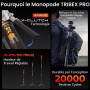 SMALLRIG x Potato Jet TRIBEX Pro 67" Monopode en Fibre de Carbone - 6285 | Déploiement hydraulique X-Clutch en une seule touche,