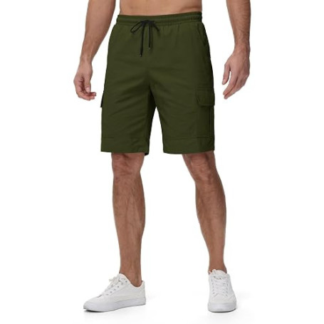 SwissWell Short Homme Coton Chino Shorts Léger Bermuda Cargo avec 6 Poches Pantalon Court de Sport Travail Randonnée