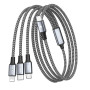 RAVIAD 100W Câble Chargeur Multi Embout [1.2M] Cable Multi USB C vers USB C | [100W]+USB C vers Lightning [27W]+Micro [10W] pour