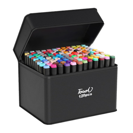 Feutres Coloriage Adulte – 120 Twinmarkers Double Pointe, Séchage Rapide | Feutre a Alcool et Feutre Alcool pour Adultes, Feutre