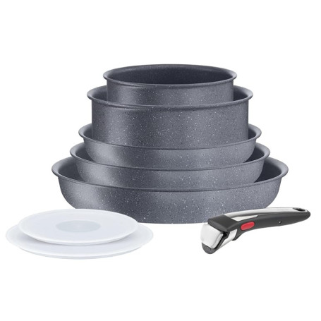 Tefal - Ingenio Natural On Batterie de cuisine Induction - 8 pièces | Set de casseroles et poêles avec poignée amovible brevetée