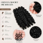 Burmese Curly Miracle Knots Crochet Human Hair 16 Inch 60g Invisible Knots Pre Separated Feather Crochet Human Hair Extensions f