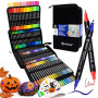 Artecho Marqueurs de Peinture Acrylique 120 Couleurs avec Sac, Stylos de Peinture Acrylique avec Pointe Brosse et Pointe Fine po