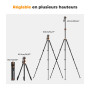 K&F Concept Trépied Vidéo 231cm avec Tête Fluide | Inclinaison ±90°, colonne centrale horizontale 360°, pour vidéo/DSLR/caméscop