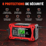 Chargeur Batterie Voitures 10A 12V pour LiFePO4 AGM Gel Wet SLA | Chargeur de Batterie Moto Auto Intelligent avec Fonction de Ré