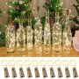 LEECOCO Guirlande Bouchon LED, 2m 20 LED, Liège, 10 Pièces Blanc Chaud | Bouchon en liège adapté aux bouteilles de vin, bière, c