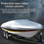 Bâche De Bateau pour Remorque,Très Résistante 210D,Housse De Bateau Imperméable,3 Couches Anti-UV,pour Yacht,Bateau De Pêche,Tri