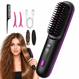 Brosse lissante sans fil,ion négatif chauffante,Créez Coiffure Raffinée | 5600mAh 3RéGlages De TempéRature160-200°,Créez Coiffan