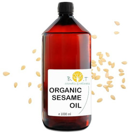 B.O.T Cosmetic & Wellness - Huile de Sésame Bio 100% Pure et Naturelle | Pressée à Froid | Multi-Usage | Anti-Âge pour la Peau |