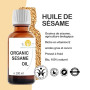 B.O.T Cosmetic & Wellness - Huile de Sésame Bio 100% Pure et Naturelle | Pressée à Froid | Multi-Usage | Anti-Âge pour la Peau |
