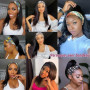 Perruque Bandeau Cheveux Humain Bresilienne Lisse Tissage Naturel Straight Headband Wigs Perruques Pour Les Femmes Noires Sans C