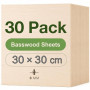 30 Plaques Contreplaqué Tilleul 3 mm, Découpe Laser, Gravure, pour Maquette | Format carré 30 × 30 cm, surface polie, bords liss