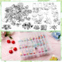 UNINGYI Lot de 31 petites boîtes de rangement pour perles avec couvercle (5,5 x 5,5 x 2 cm), mini boîte de rangement en plastiqu