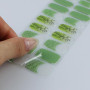 JMEOWIO Gel Nail Stickers Ongles Fleur French Tip Vert Semi-durci 20 Pièces
