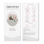 JMEOWIO Gel Nail Stickers Ongles Fleur French Tip Vert Semi-durci 20 Pièces