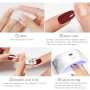 JMEOWIO Gel Nail Stickers Ongles Fleur French Tip Vert Semi-durci 20 Pièces