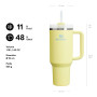 STANLEY 1913 Quencher H2.0 FlowState Trinkbecher 1.18L - Pomelo | H2.0 FlowState - Froid Pendant 11 Heures - Glacé Pendant 48 He