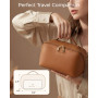 bagsmart Trousse de Maquillage Voyage Femme PU Cuir avec PVC Compartiment | 23,5x10,5x11cm Imperméable Trousse de Toilette Vanit