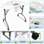 LARS360 Table de manucure pliable avec aspiration, pour salon de manucure, mobile avec roulettes, coussin, tiroir et sac de rang