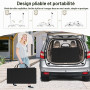 LARS360 Table de manucure avec aspiration, pliable, table de manucure, portable, avec roulettes, sac à poussière, sac de transpo