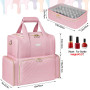 IVODEELA Organiseur de Vernis à Ongles,Sac de Rangement Vernis à Ongle pour 80 Bouteilles 15 ML et Lampe à Ongles,Sac Organisate