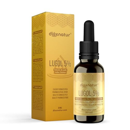 DIOXNATUR® Solution de Lugol 5% Qualité pharmaceutique 30ml Étiquette FR Pipette intégrée Concentration optimale Gouttes d'iode