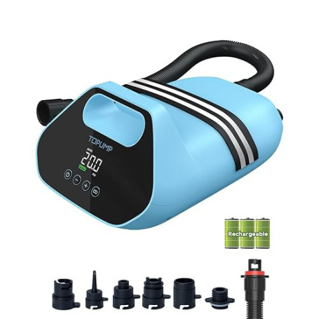 TOPUMP TPS300 Pompe électrique SUP avec batterie, haute pression 20PSI | 96,2 Wh, charge rapide de type C, arrêt automatique, de