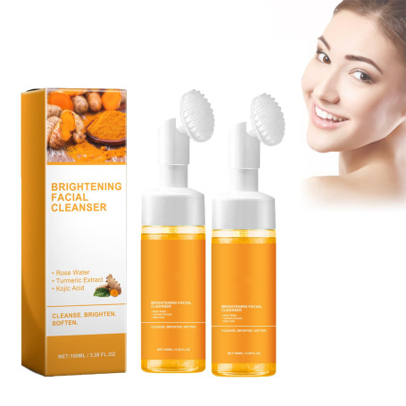 2pcs Nettoyant pour le Visage au Curcuma, 2pcs*100ml, cream3 | Mousse Nettoyante au Curcuma, Nettoie la peau du Visage en Profon