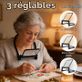 Qivine 3X Loupe de Lecture à Main Libre, Loupe Grossissante avec Lumiere, Col de Cygne Flexible, Légère & Rechargeable Via USB-C