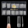 UNA GELLA Capsule Américaine Ongle Carré Extra Long 240 Pièces XXL Full Cover Pré-Buffées pour Gel Sans Courbe C 12 Tailles