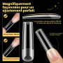 UNA GELLA Capsule Américaine Ongle Carré Extra Long 240 Pièces XXL Full Cover Pré-Buffées pour Gel Sans Courbe C 12 Tailles