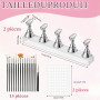 2 Sets Supports à Ongles Magnétiques en Acrylique, 15 Pinceaux pour Ongles, avec 200 Bandes Adhésives Double Face, Porte-Ongles,