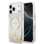 CG MOBILE Guess Coque de protection en résine à paillettes compatible avec MagSafe pour iPhone 17 Pro Max (doré)