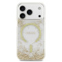 CG MOBILE Guess Coque de protection en résine à paillettes compatible avec MagSafe pour iPhone 17 Pro Max (doré)