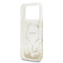 CG MOBILE Guess Coque de protection en résine à paillettes compatible avec MagSafe pour iPhone 17 Pro Max (doré)