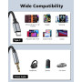 Câble USB C vers 3,5mm Jack, 1.2M Câble Adaptateur Jack Audio auxiliaire | Câble USB C Stéréo pour iPhone 17 16 15 série, pour G