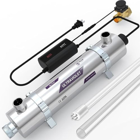 ALTHY FS48 Filtre à eau ultraviolet pour toute la maison | Stérilisateur UV avec interrupteur de capteur débit intelligent | Sté