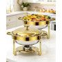 SXNIWBAI Chauffe Plat Buffet Rond 2 Pièces 6L, Buffet Chauffant Rond | Buffet Chauffant Chauffe-plat en Acier Inoxydable, Pour R